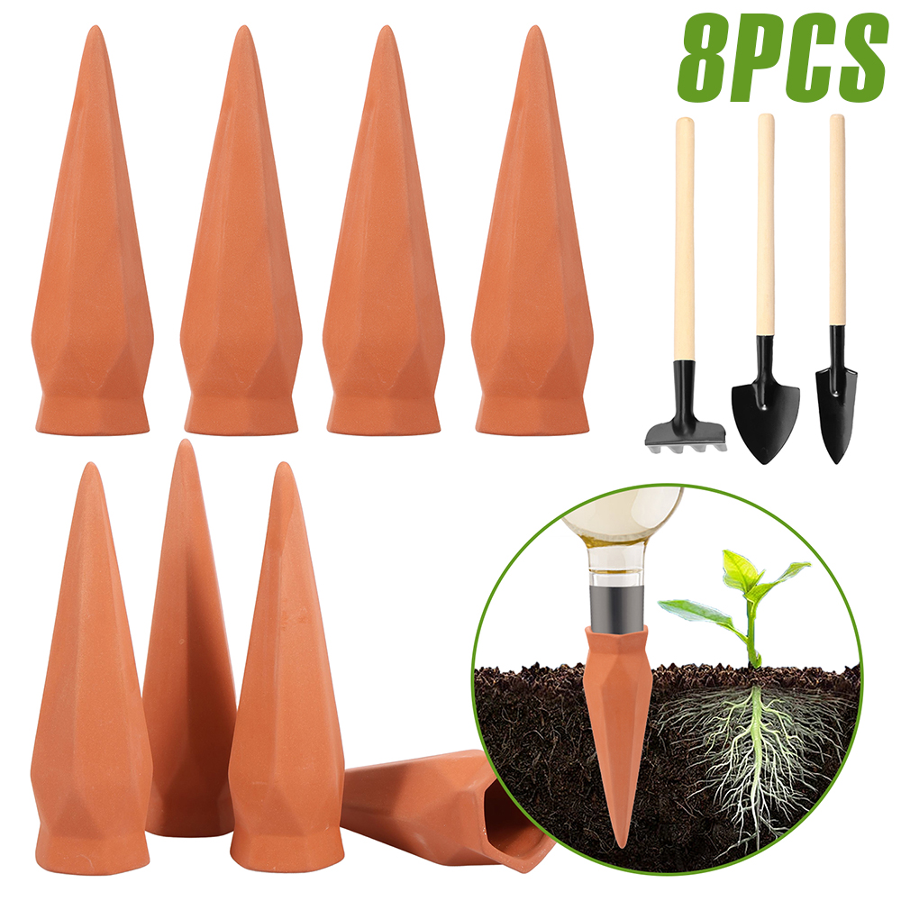 Self Watering Insert - 8Pcs Self Watering Stakes Red Clay