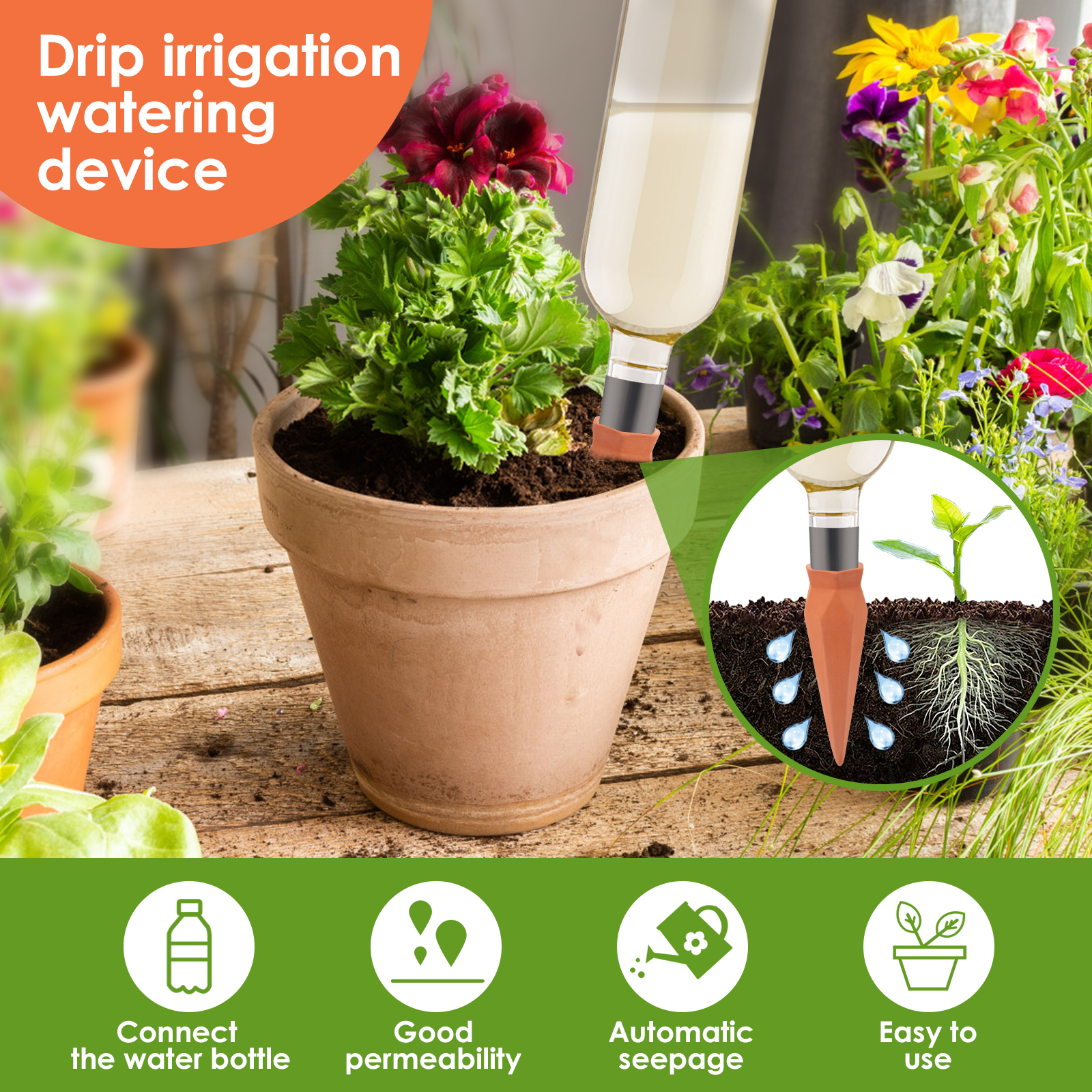 8Pcs Self Watering Stakes Red  – Self Watering Insert Bewertung und Preis