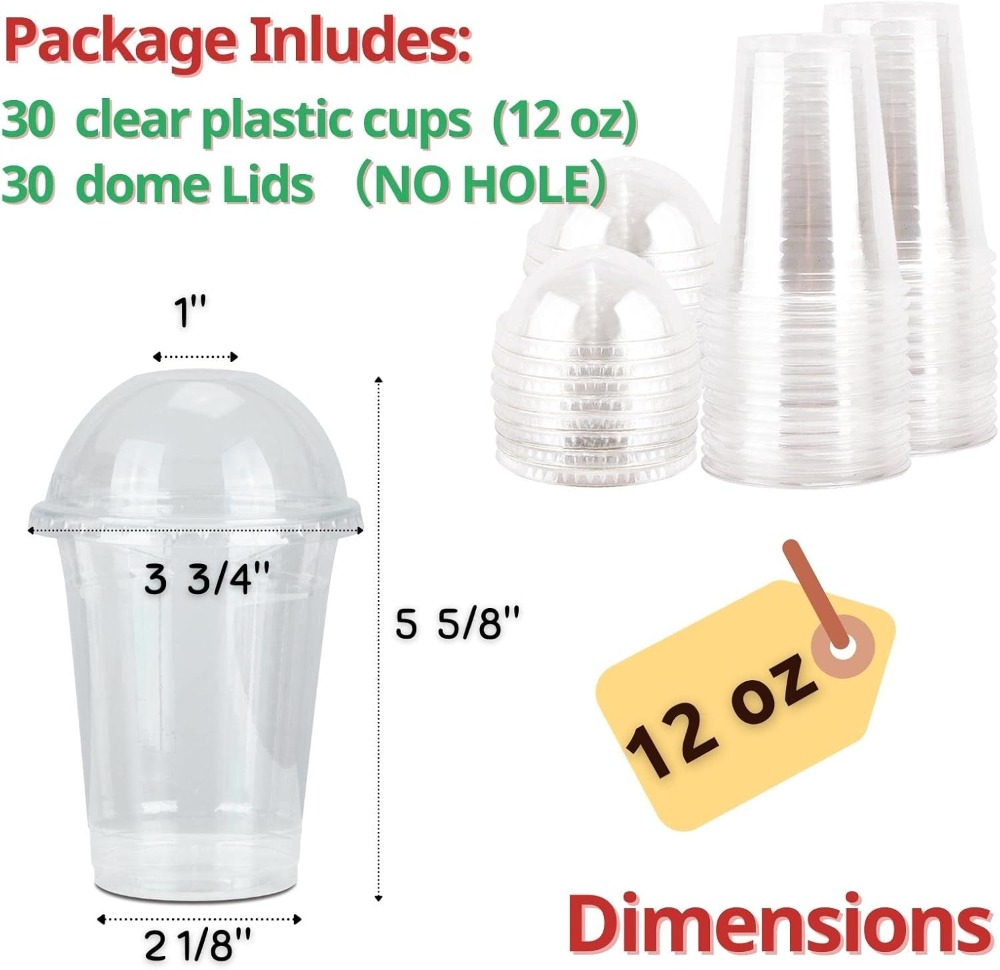 30 Sets 12 oz Clear Plastic Cu – Plastic Dome Clear Bewertung und Preis