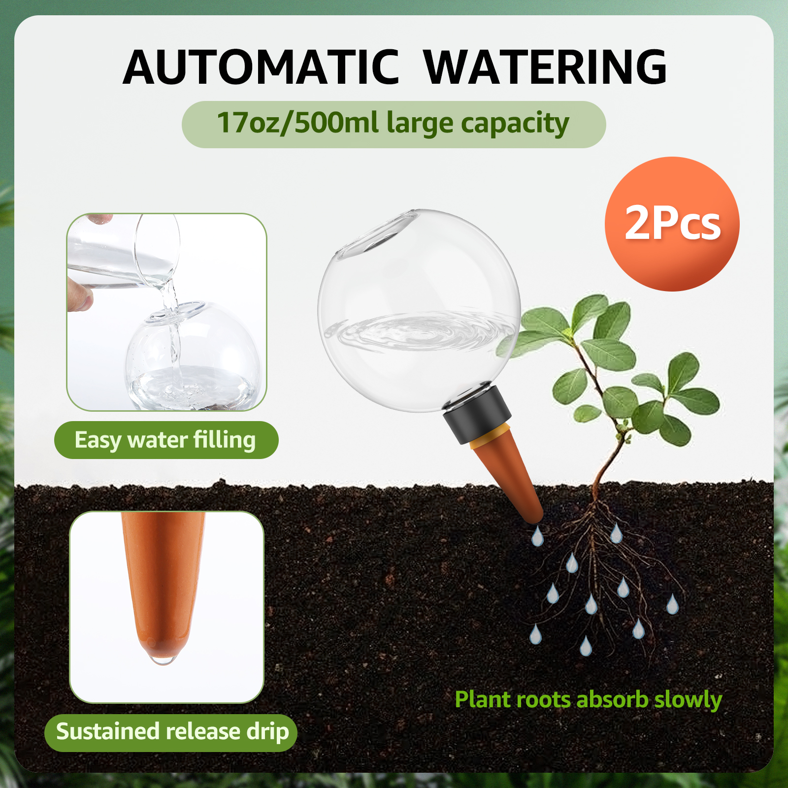 2/4Pcs 500ML Automatic Drip Ir – Self Watering Insert Bewertung und Preis