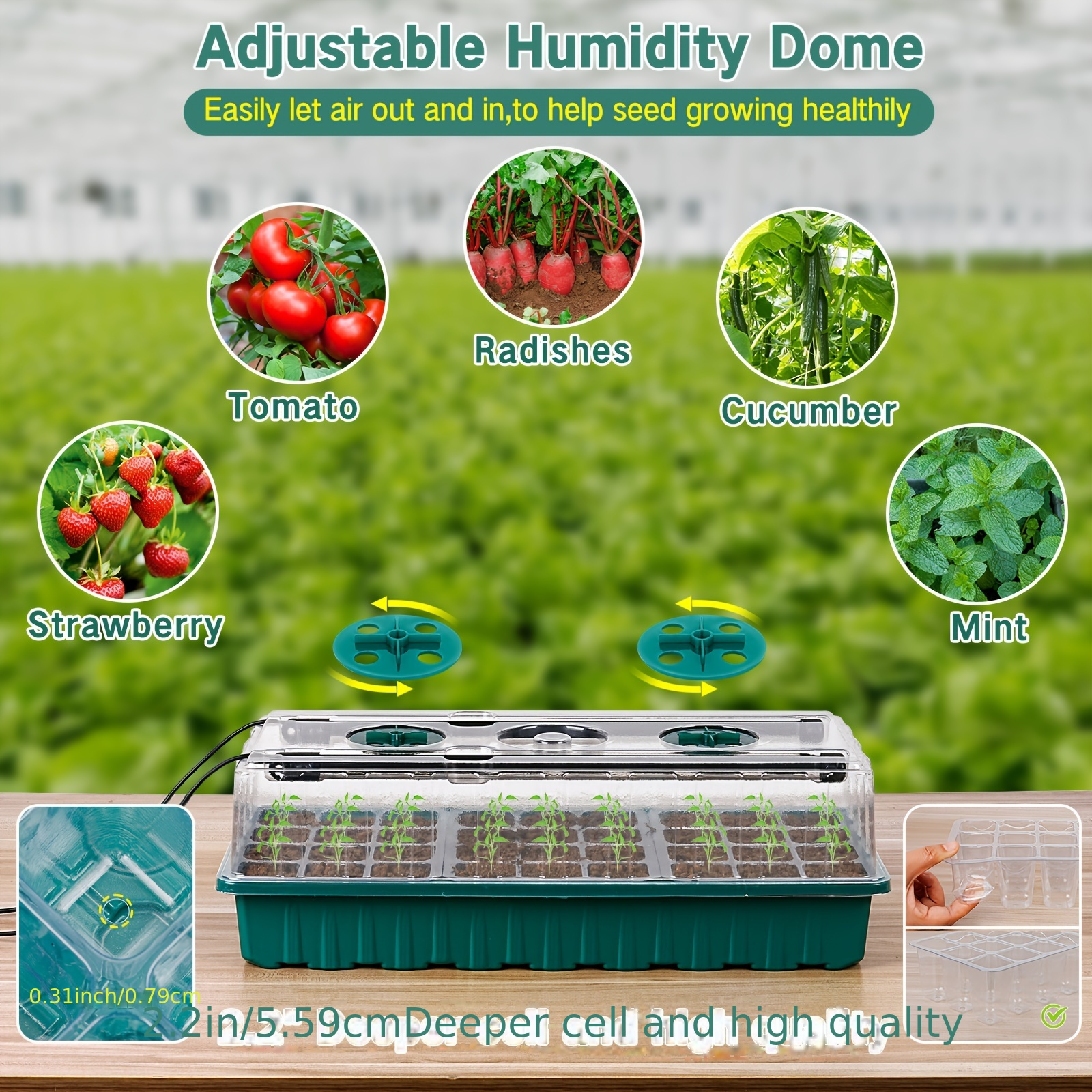 2PCS 72-Cell Seed Growing Kit  – Humidity Dome Kit Bewertung und Preis